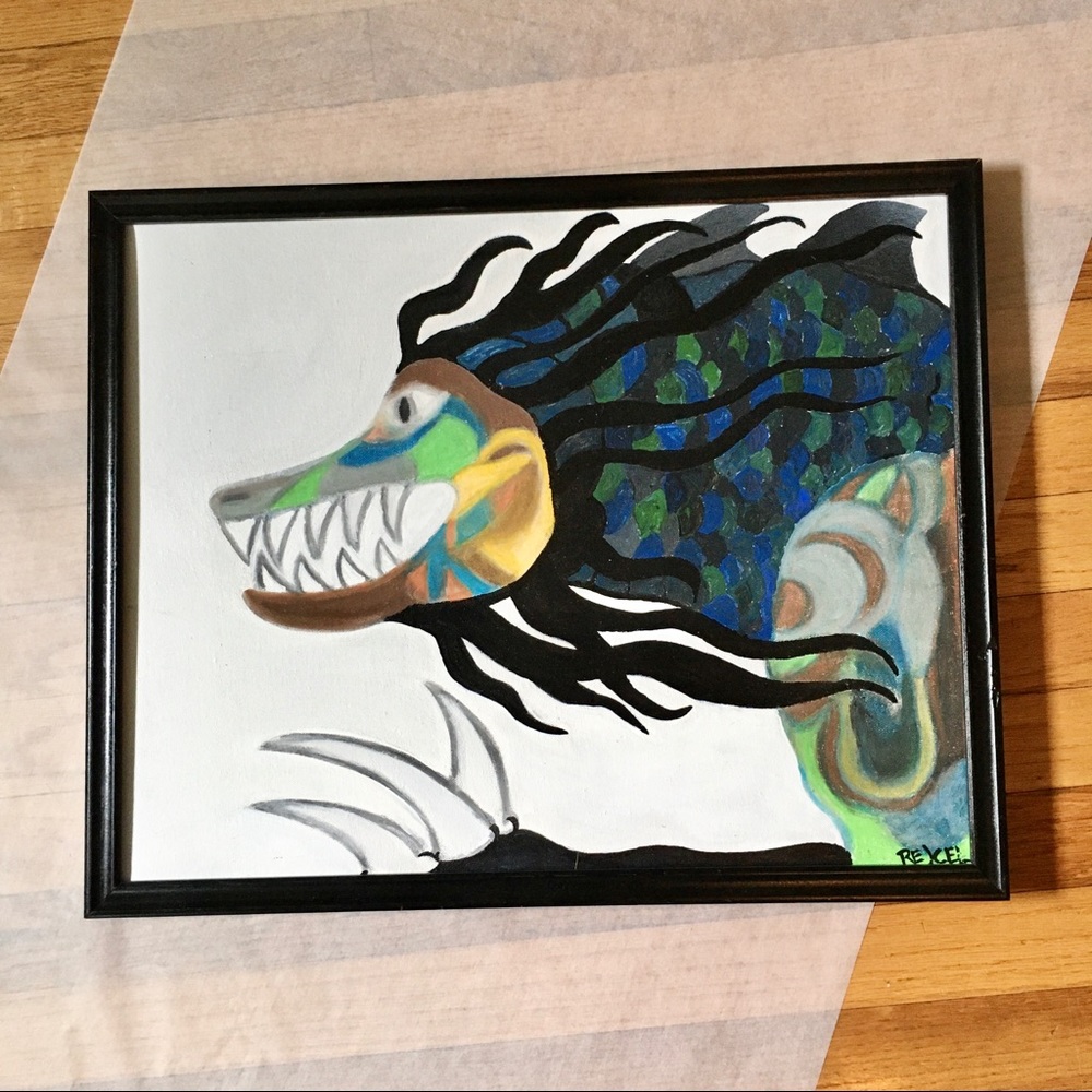 LP Original Dragon Pop Art Acrylic on Canvas